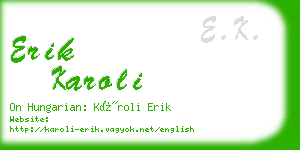 erik karoli business card